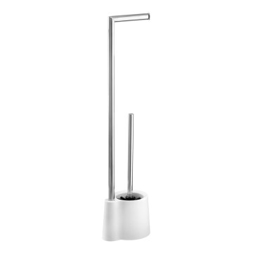 WENKO 22989100 - Escova para WC AVOLA 13x70 cm aço inoxidável/branco/prateado