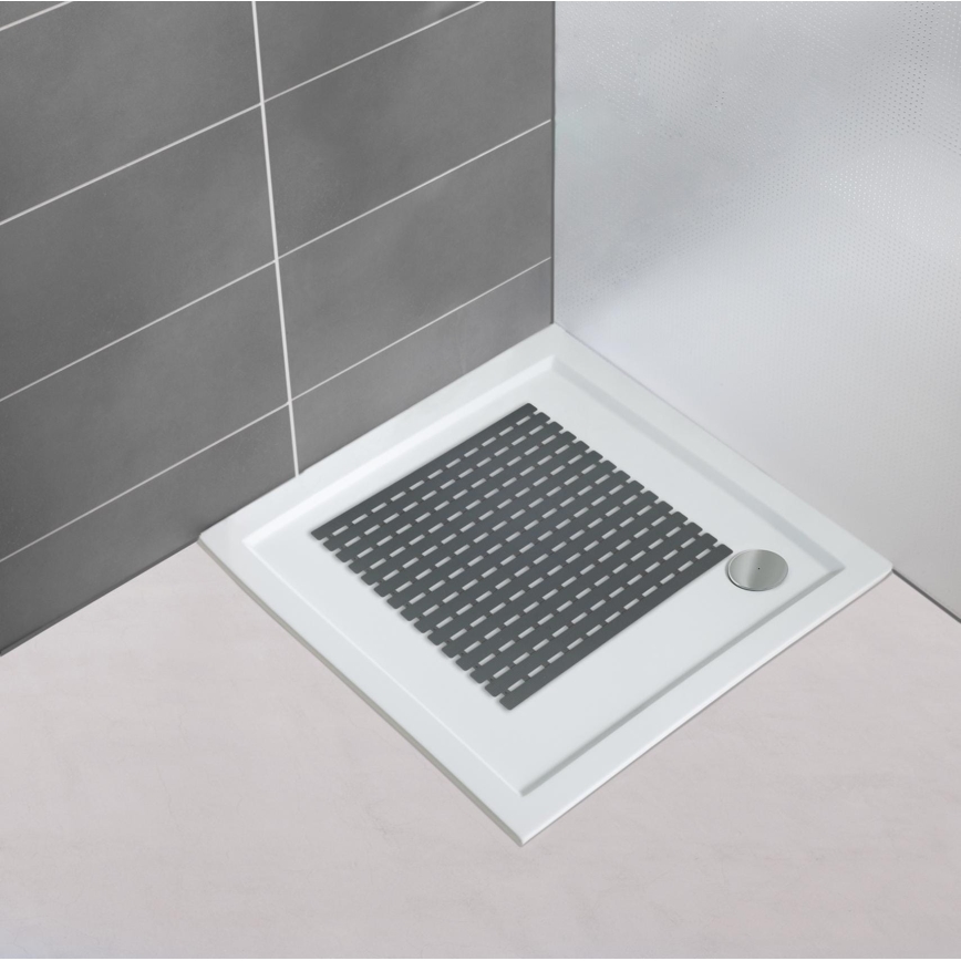 WENKO 23125100-Tapete de duche ARINOS 54x54 cm cinzento/cinzento
