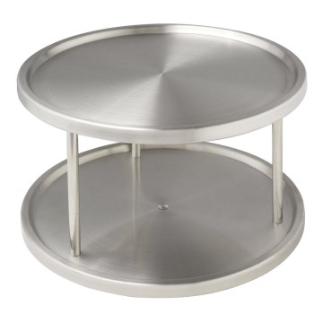 WENKO 2335100 - Carrossel giratório para armário CABINET CAROUSEL 26,5x15,5 cm aço inoxidável/prateado