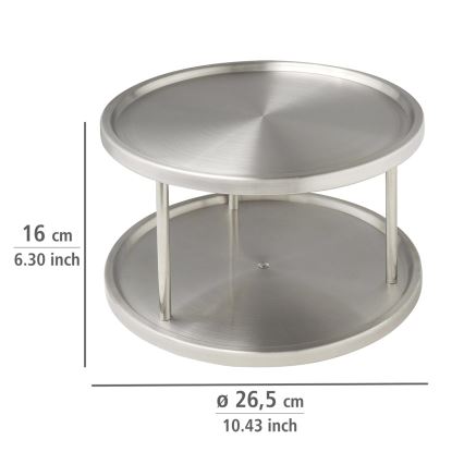 WENKO 2335100 - Carrossel giratório para armário CABINET CAROUSEL 26,5x15,5 cm aço inoxidável/prateado
