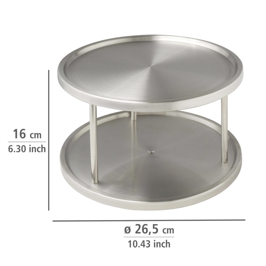 WENKO 2335100 - Carrossel giratório para armário CABINET CAROUSEL 26,5x15,5 cm aço inoxidável/prateado