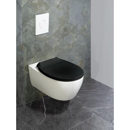 WENKO 23443100-WC assento para WC KOS 44x37 cm preto/prateado