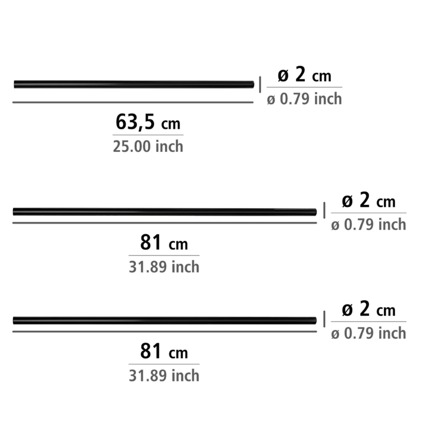 WENKO 23565100 - Haste 2x2 cm preta