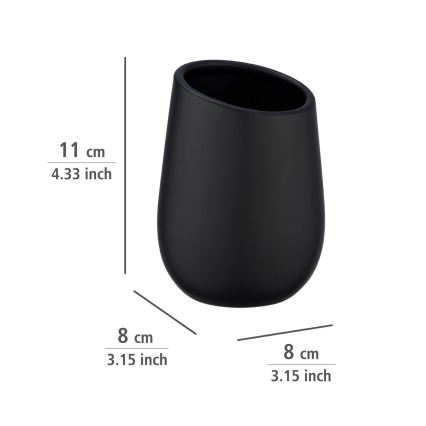WENKO 23651800 - Copo para escovas de dentes BADI 8x11 cm preto