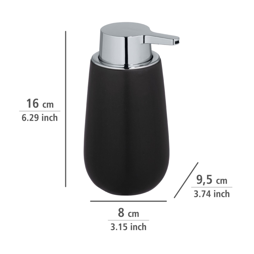 WENKO 23652800 - Dispensador de sabão BADI 320 ml preto