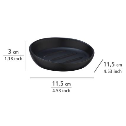 WENKO 23653100 - Saboneteira BADI 11,5x3 cm preta