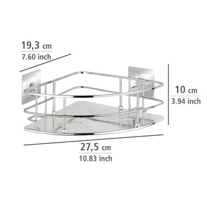 WENKO 23856800-Prateleira TURBO-LOC QUADRO ED. 27,5x19,3 cm aço inoxidável/cromado brilhante