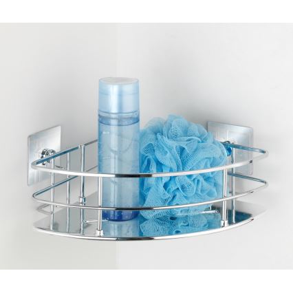 WENKO 23856800-Prateleira TURBO-LOC QUADRO ED. 27,5x19,3 cm aço inoxidável/cromado brilhante
