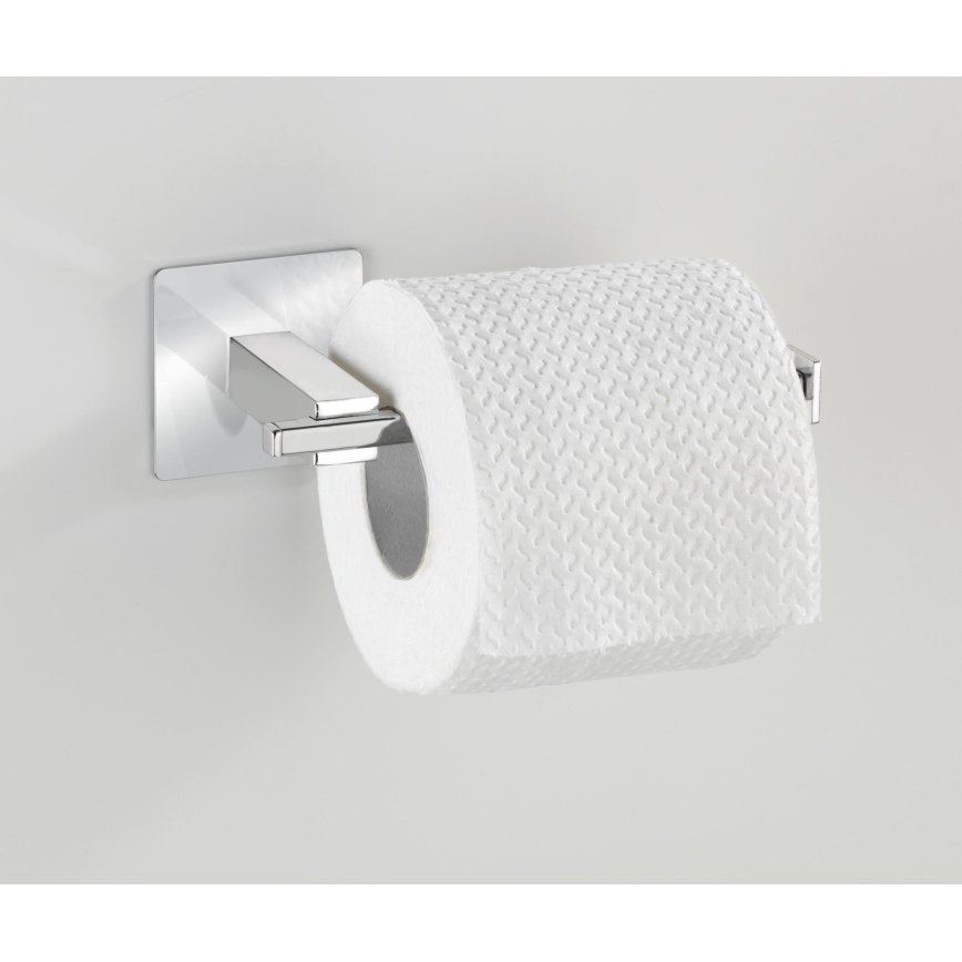 WENKO 23859800 - Suporte de papel higiénico TURBO-LOC QUADRO ED 16,5x6,5 cm em aço inoxidável