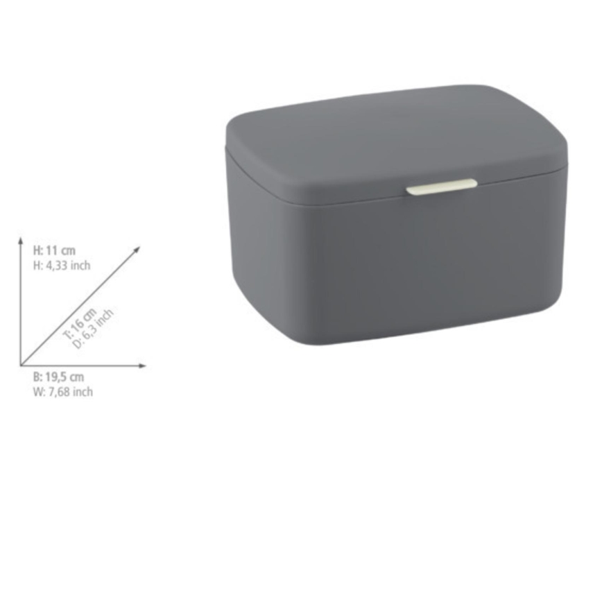 WENKO 23981100 - Caixa BARCELONA 19,5x16 cm antracite/cromado brilhante