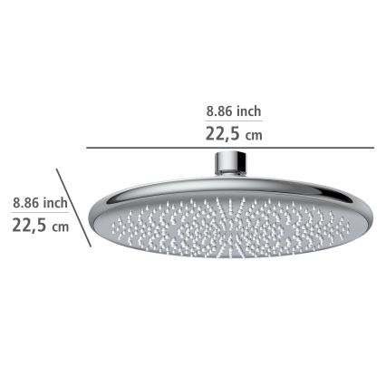 WENKO 23998100 - Cabeça de duche WATERSAVING SYSTEM 22,5 x 22,5 cm, cromado brilhante