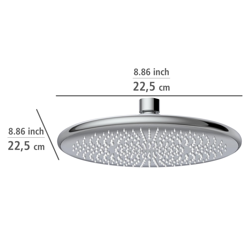 WENKO 23998100 - Cabeça de duche WATERSAVING SYSTEM 22,5 x 22,5 cm, cromado brilhante