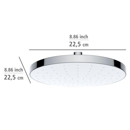 WENKO 24000100-Cabeça de duche com limpeza automática 22,5x22,5 cm cromado brilhante/branco