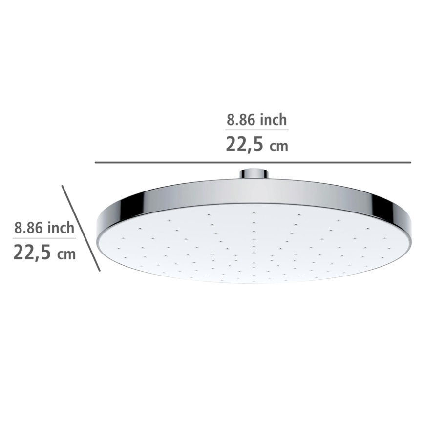 WENKO 24000100-Cabeça de duche com limpeza automática 22,5x22,5 cm cromado brilhante/branco