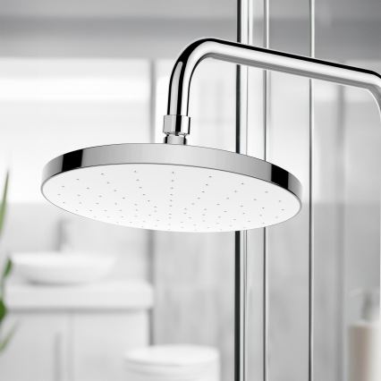 WENKO 24000100-Cabeça de duche com limpeza automática 22,5x22,5 cm cromado brilhante/branco