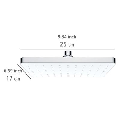 WENKO 24001100 - Cabeça de duche com limpeza automática 25 x 17 cm, cromado brilhante/branco
