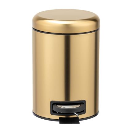 WENKO 24009800 - Cesto de lixo LEMAN 17x25 cm aço inoxidável/dourado/preto