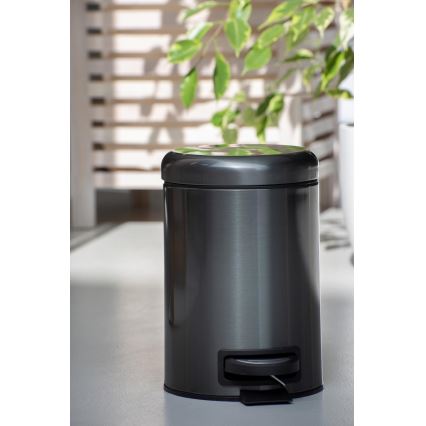 WENKO 24035100 - Cesto LEMAN 17x25 cm aço inoxidável/preto