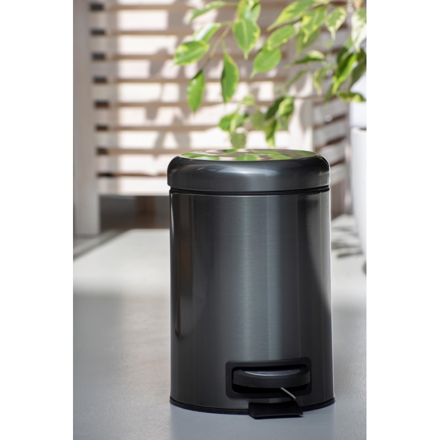 WENKO 24035100 - Cesto LEMAN 17x25 cm aço inoxidável/preto