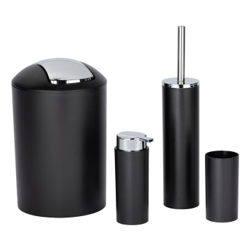 WENKO 24078800 - Conjunto CALVO 6,5x13 cm preto/cromado brilhante