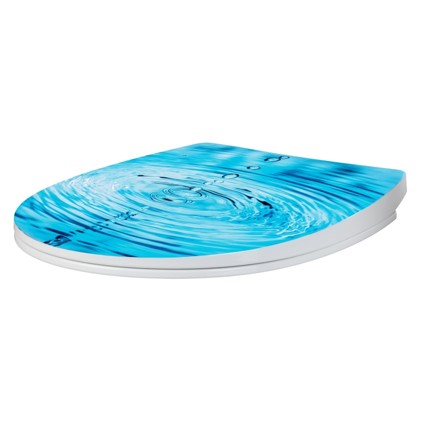 WENKO 24082800-Assento de sanita DROPLETS 45x38,8 cm multicolorido/cromado brilhante