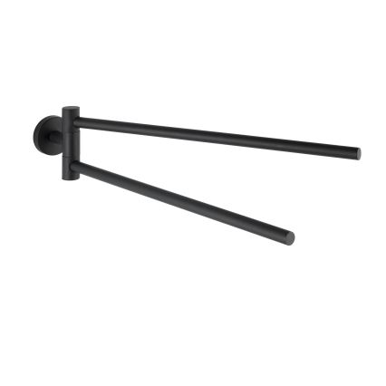 WENKO 24238100-Suporte para toalhas BOSIO BLACK 5,5x43 cm aço inoxidável/prateado