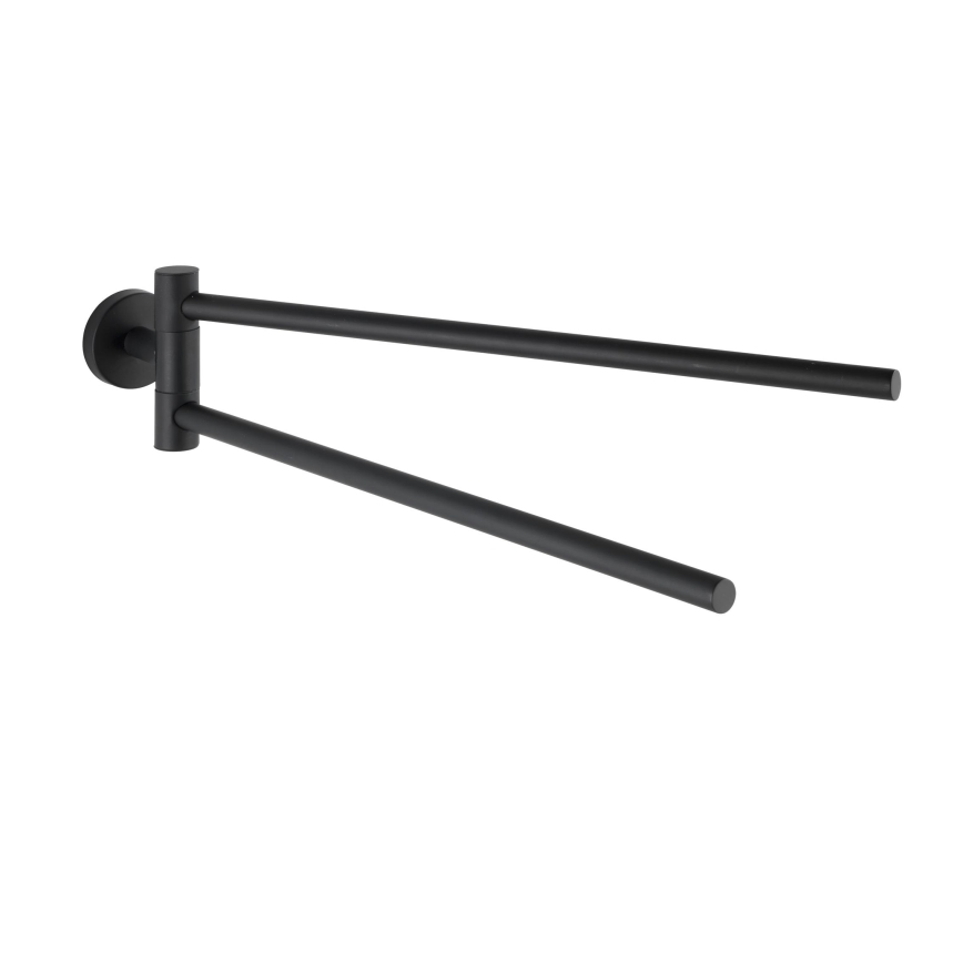 WENKO 24238100-Suporte para toalhas BOSIO BLACK 5,5x43 cm aço inoxidável/prateado