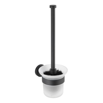 WENKO 24243100 - Escova para WC BOSIO BLACK 10x35 cm aço inoxidável/prateado/acetinado