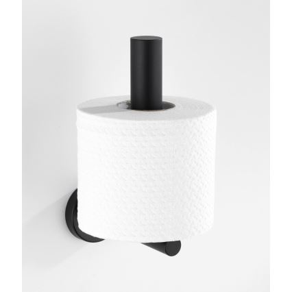 WENKO 24262100-Suporte para papel higiénico BOSIO BLACK 8x18 cm aço inoxidável/prateado
