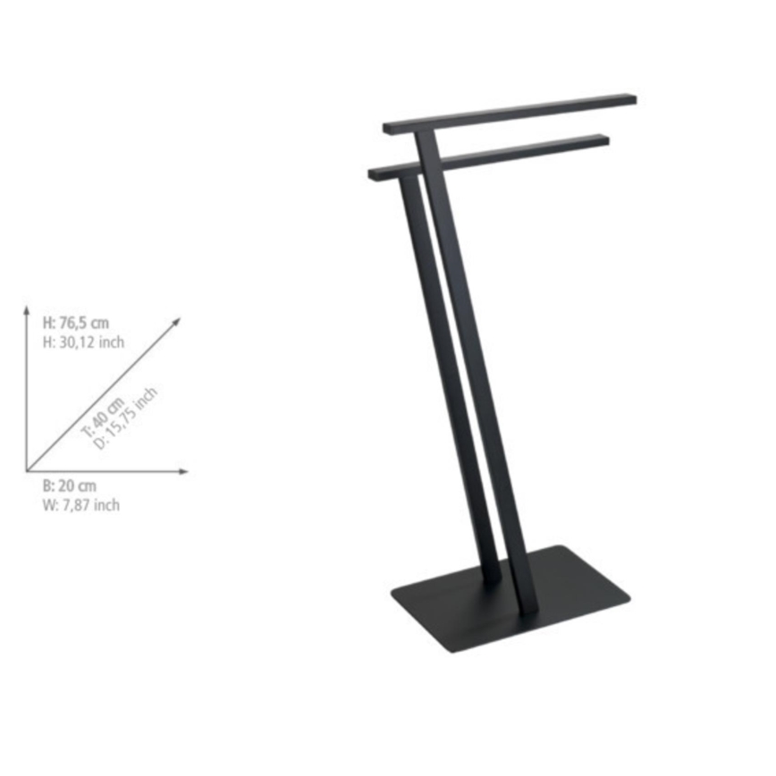 WENKO 24396100 - Suporte para toalhas LIRIO 20x40 cm preto