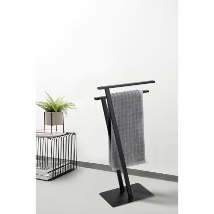 WENKO 24396100 - Suporte para toalhas LIRIO 20x40 cm preto
