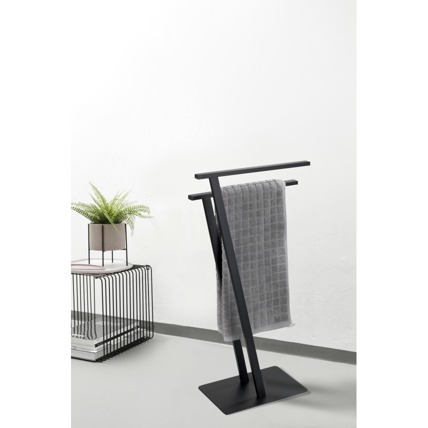 WENKO 24396100 - Suporte para toalhas LIRIO 20x40 cm preto