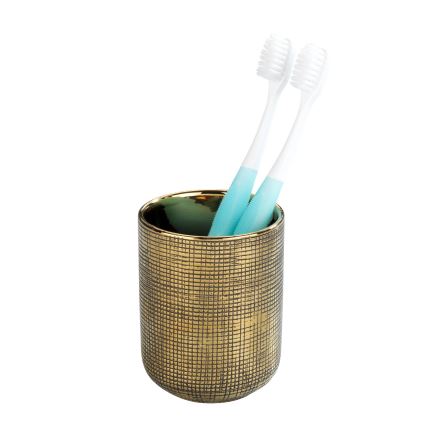 WENKO 24400100 - Porta-escovas RIVARA 7,5 x 9,5 cm dourado