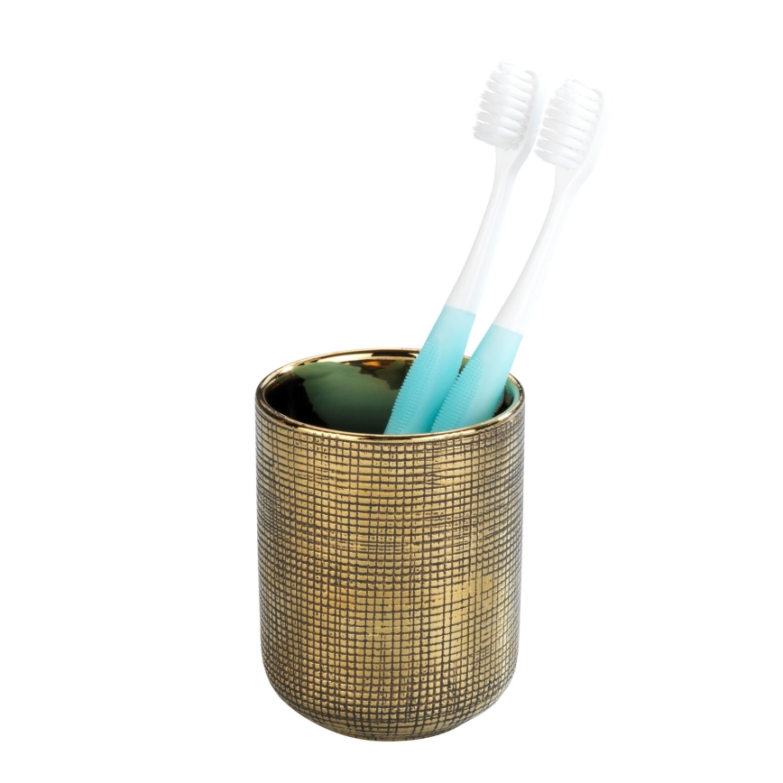 WENKO 24400100 - Porta-escovas RIVARA 7,5 x 9,5 cm dourado