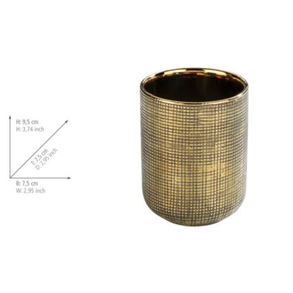 WENKO 24400100 - Porta-escovas RIVARA 7,5 x 9,5 cm dourado