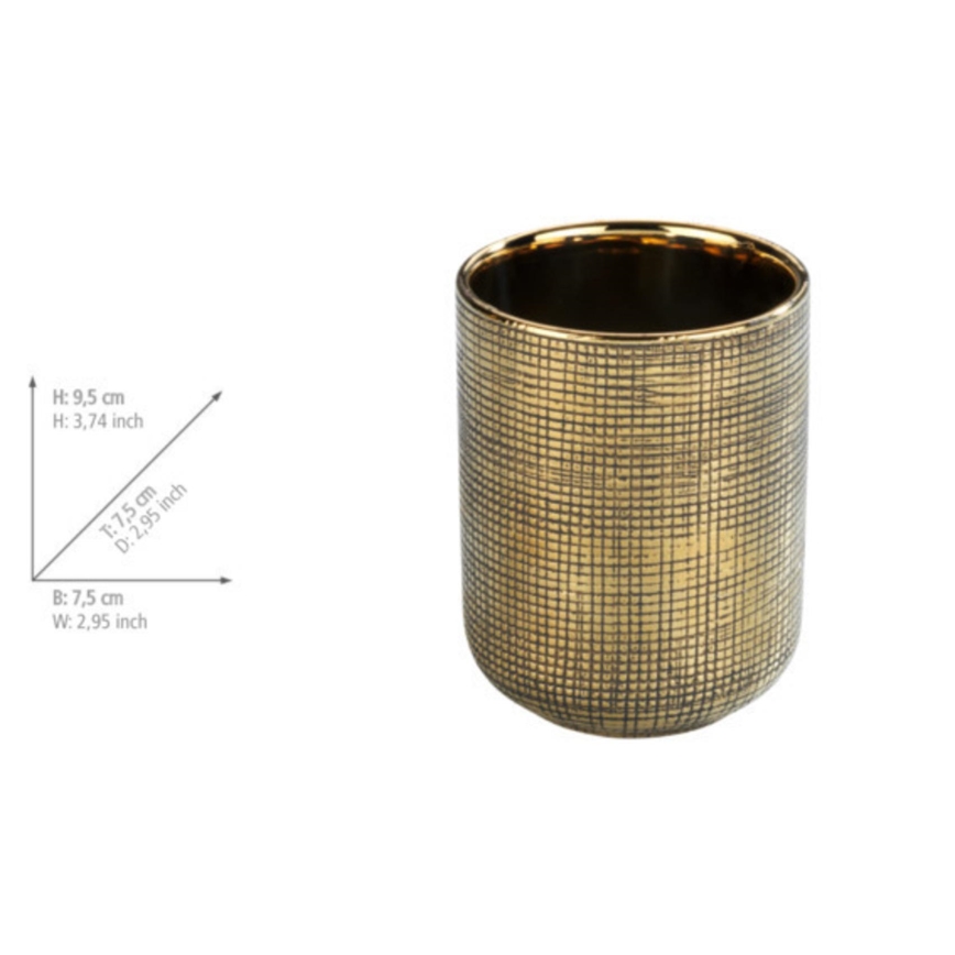 WENKO 24400100 - Porta-escovas RIVARA 7,5 x 9,5 cm dourado