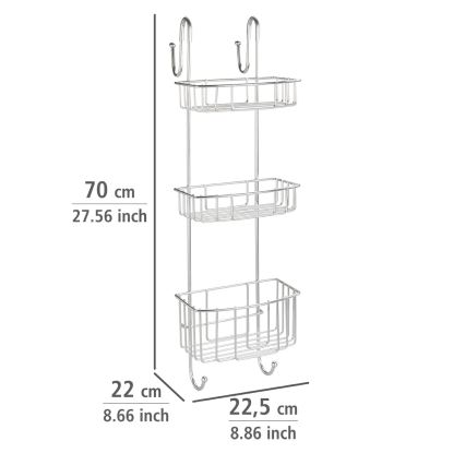 WENKO 24422100 - Prateleira OLESI 22,5x70 cm aço inoxidável/prateada