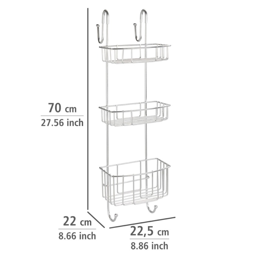 WENKO 24422100 - Prateleira OLESI 22,5x70 cm aço inoxidável/prateada