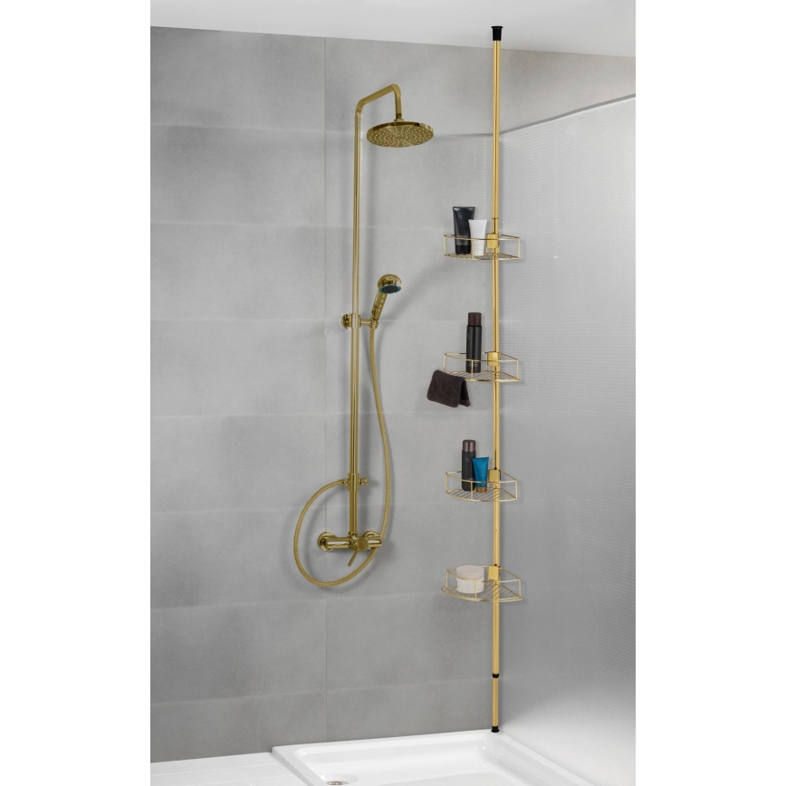 WENKO 24569100-Prateleira de canto DOLCEDO 31x275 cm dourada