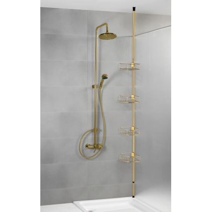 WENKO 24569100-Prateleira de canto DOLCEDO 31x275 cm dourada