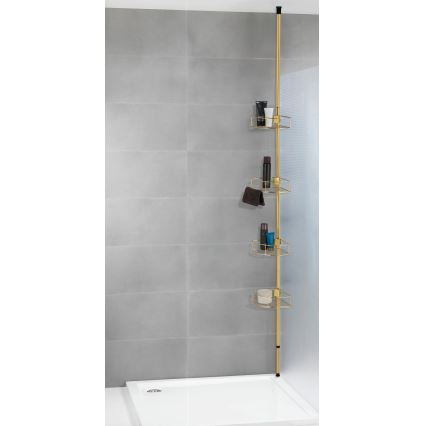 WENKO 24569100-Prateleira de canto DOLCEDO 31x275 cm dourada