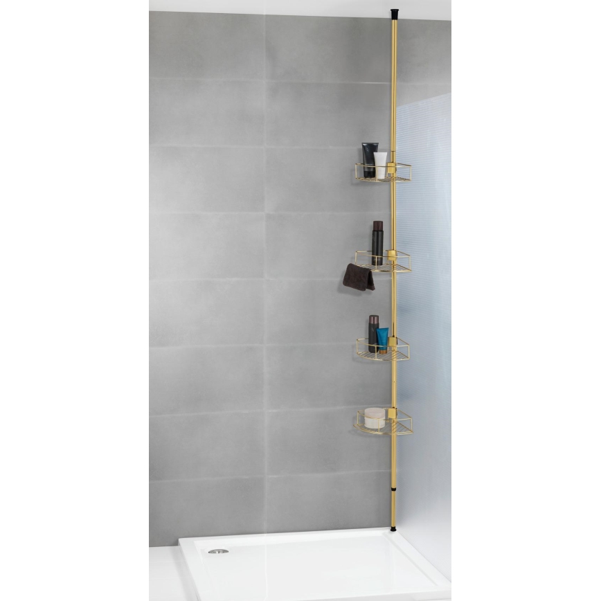 WENKO 24569100-Prateleira de canto DOLCEDO 31x275 cm dourada