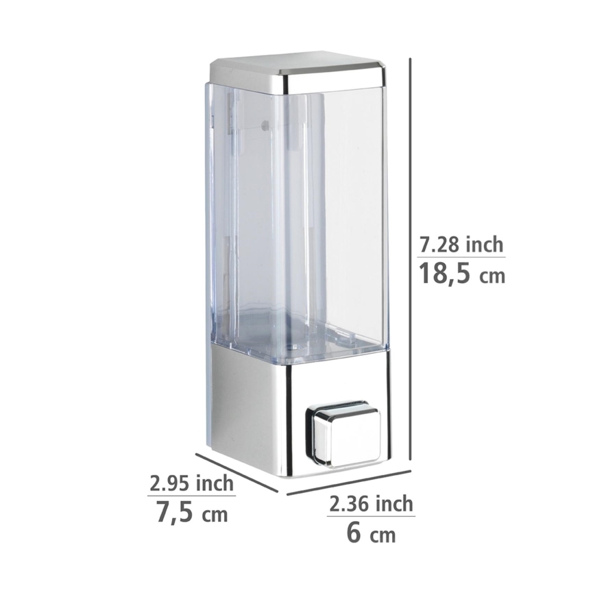 WENKO 24593100-Dispensador de sabão ISTRES 320 ml, cromado brilhante/transparente