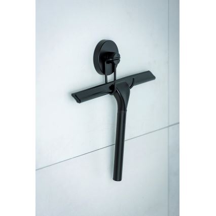 WENKO 24731100-Rodo de duche VACUUM-LOC RUND SCHW 24,5x25 cm preto