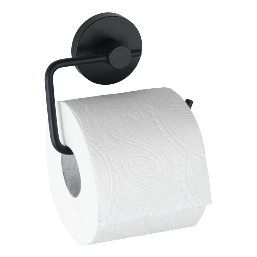 WENKO 24738100-Suporte para papel higiénico VACUUM-LOC REDONDO SCHW 13,5x10,5 cm preto
