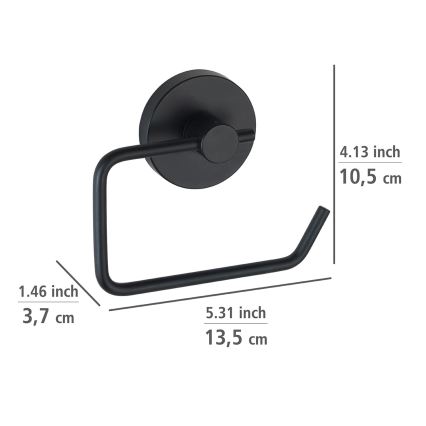 WENKO 24738100-Suporte para papel higiénico VACUUM-LOC REDONDO SCHW 13,5x10,5 cm preto