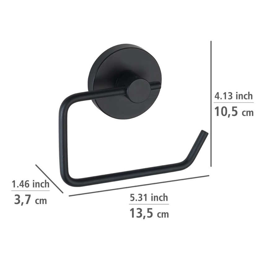 WENKO 24738100-Suporte para papel higiénico VACUUM-LOC REDONDO SCHW 13,5x10,5 cm preto