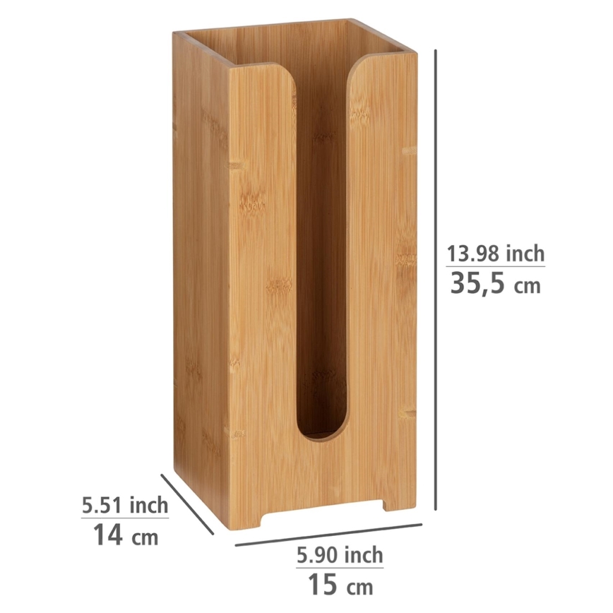 WENKO 24749100 - Suporte para papel higiénico BAMBUSA 15x35,5 cm castanho