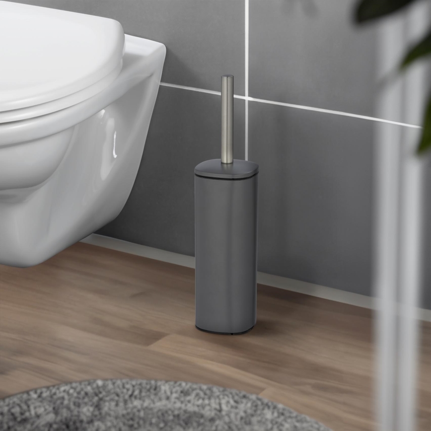 WENKO 24777100 - Conjunto para WC ALASSIO 9,3x39,2 cm aço inoxidável/cinzento