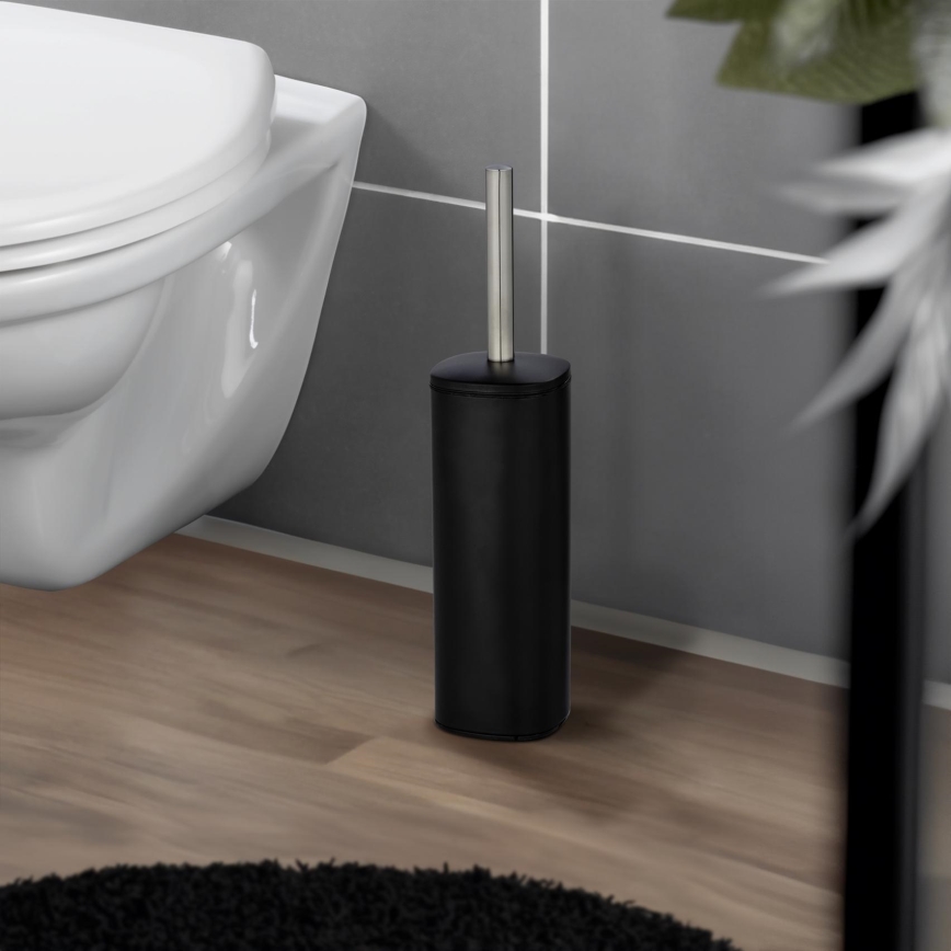 WENKO 24778100 - Escova de WC ALASSIO 9,3x39,2 cm inox/preto